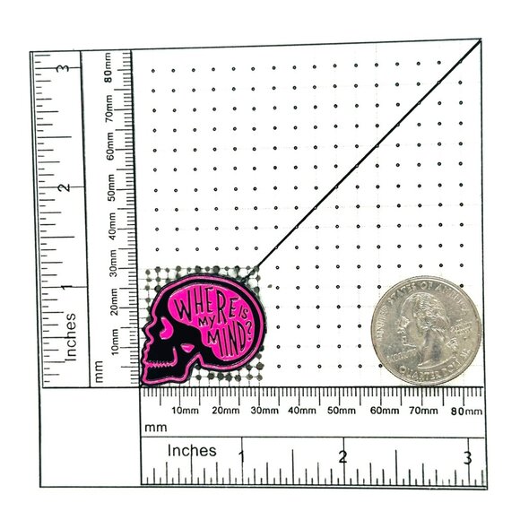 ⭐NEW enamel pin brooch off skull that says WHERE IS MY MIND? Overthinkers mental - Picture 7 of 7
